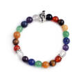 Venda Por Atacado 7 Chakra Pedra Beads Pedras Beads Pulseira com Pulseira Símbolos Musicais